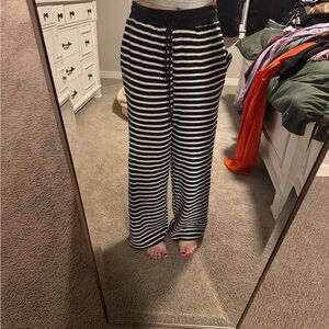 Striped Black and White Women's Pants